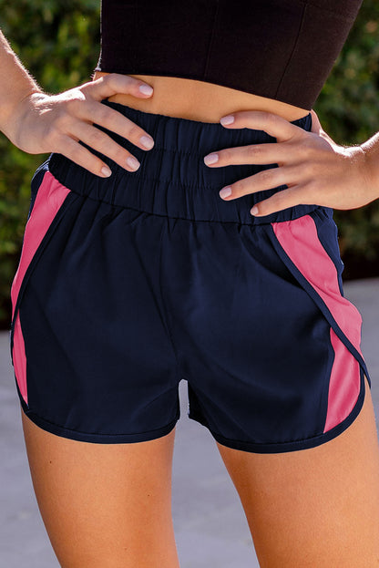 Smocked Elastic Waist Athletic Shorts