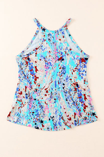 Wholesale Multicolor Abstract Print Boho Sleeveless Halter Top