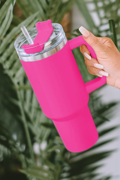 Rosy 304 Stainless Steel Double Insulated Tumbler Mug With Straw