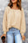 Apricot Waffle Texture Square Neck Pullover Top