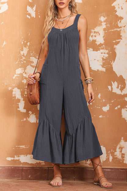 Wide Leg Ruffle Jumpsuit