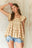 ADORA Ruffled Square Neck Cap Sleeve Babydoll Blouse