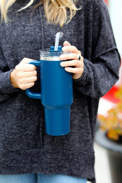 Navy Insulated 38oz. Tumbler with Straw