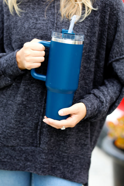 Navy Insulated 38oz. Tumbler with Straw