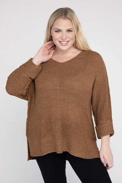 Plus Size Crew Neck Knit Sweater