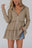 Khaki Tiered Frill Detail Zip-Up Drawstring Hoodie