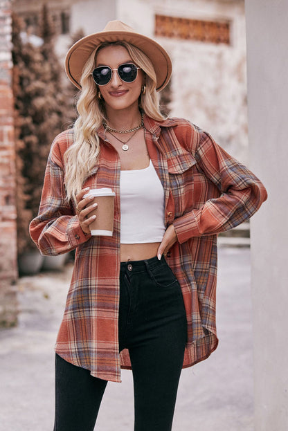 Multicolour Plaid Colorblock Button Up Shirt