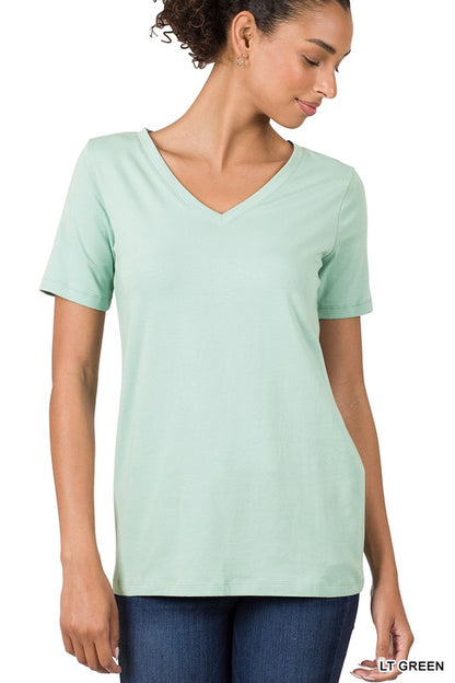 COTTON V-NECK SHORT SLEEVE T-SHIRTS