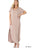 VISCOSE SIDE SLIT V-NECK SHORT SLEEVE MAXI DRESS