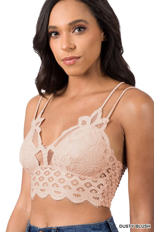 CROCHET LACE BRALETTE WITH BRA PADS