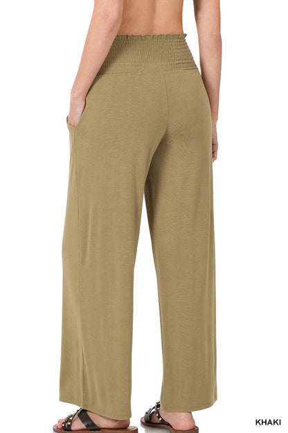 SMOCKED WAISTBAND LOUNGE PANTS