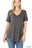 LUXE RAYON SHORT SLEEVE V-NECK HI-LOW HEM TOP