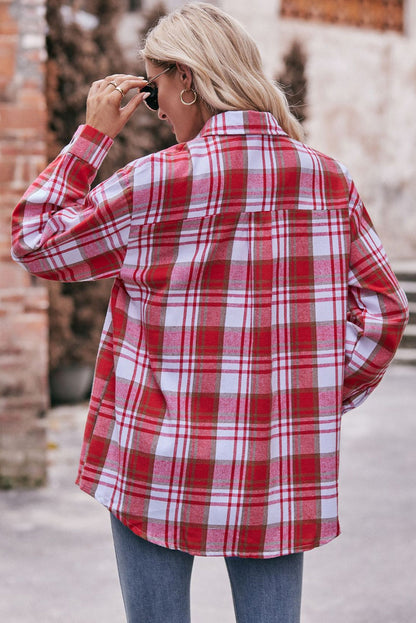 Multicolour Plaid Colorblock Button Up Shirt