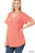 LUXE RAYON SHORT CUFF SLEEVE V-NECK ROUND HEM TOP