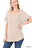 LUXE RAYON SHORT CUFF SLEEVE V-NECK ROUND HEM TOP