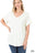 LUXE RAYON SHORT CUFF SLEEVE V-NECK ROUND HEM TOP