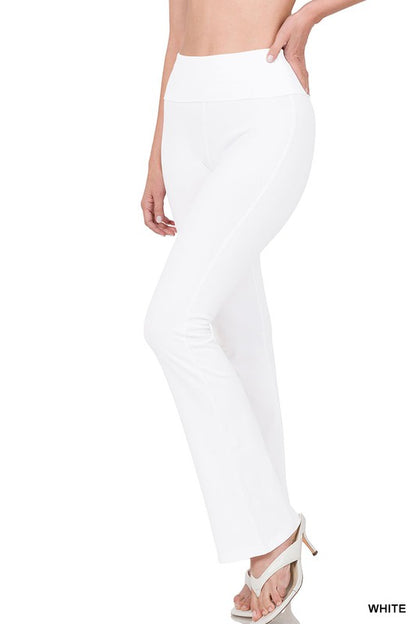 PREMIUM COTTON FOLD OVER YOGA FLARE PANTS