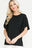 Plus Solid Short Butterfly Sleeve Round Neck Top