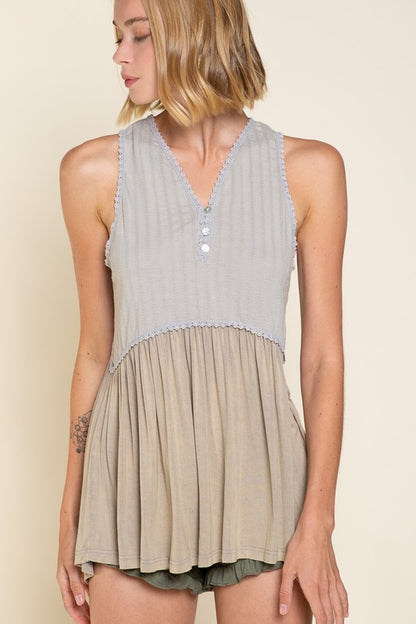 Simple But Unique Babydoll Knit Tank Top