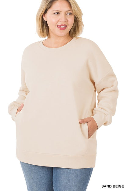 PLUS LONG SLEEVE ROUND NECK SWEATSHIRT