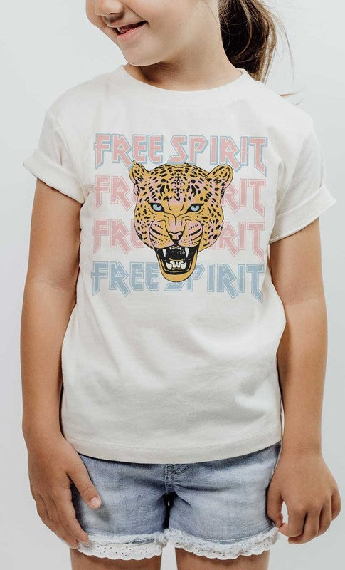 Retro Free Spirit Leopard Kids Graphic Tee