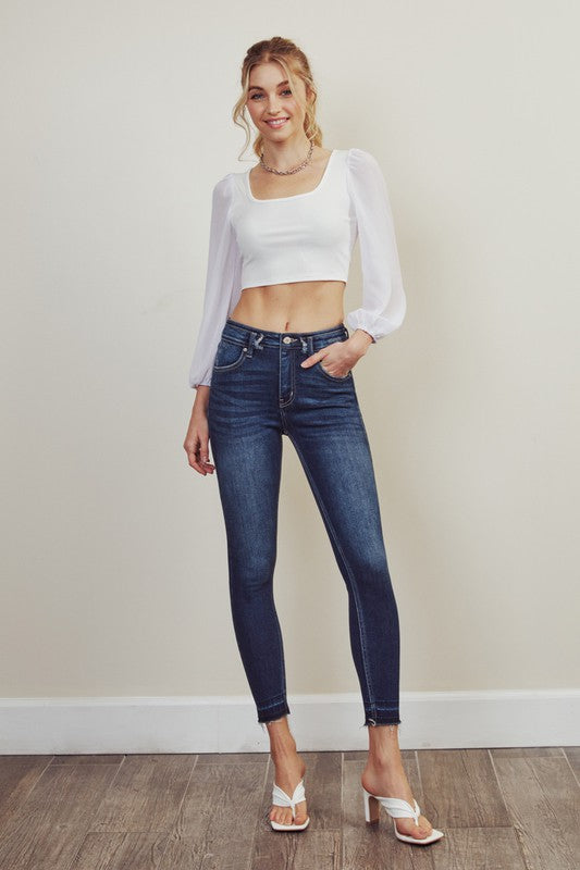 High Rise Ankle Skinny Jeans