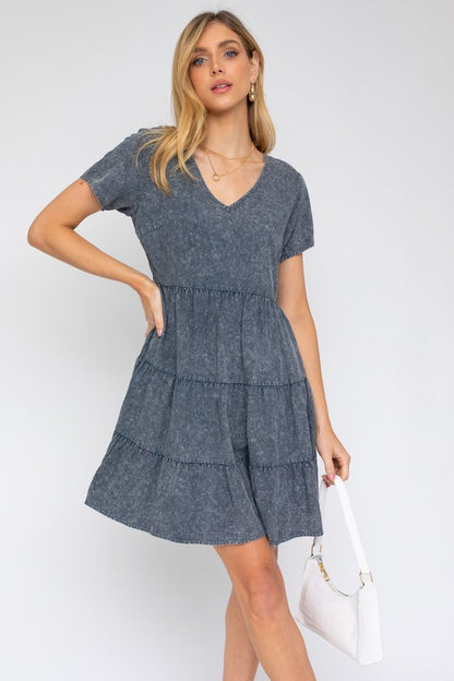 WASHED BABY DOLL MINI DRESS