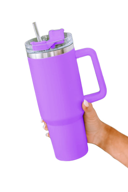 Rosy 304 Stainless Steel Double Insulated Tumbler Mug With Straw