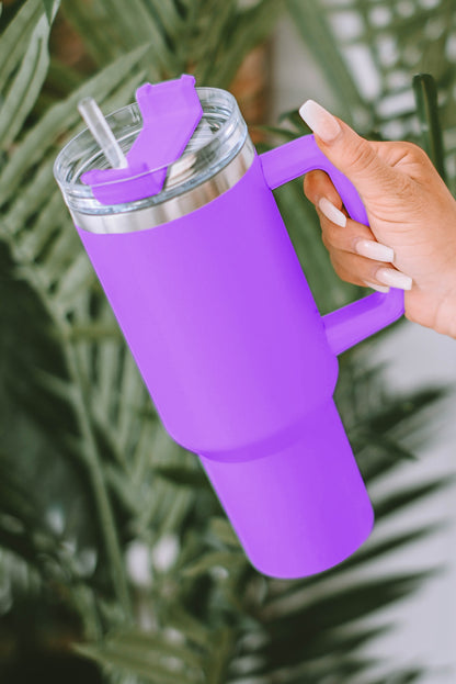 Rosy 304 Stainless Steel Double Insulated Tumbler Mug With Straw