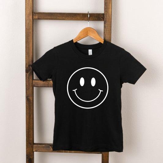 Smiley Face Outline Youth Short Sleeve Graphic Tee