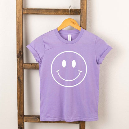 Smiley Face Outline Youth Short Sleeve Graphic Tee