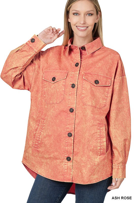 PREMIIUM COTTON WOVEN VINTAGE WASHED SHACKET