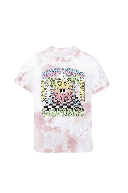 Kid's Pink Good Times Tie dye T-shirt-Unisex