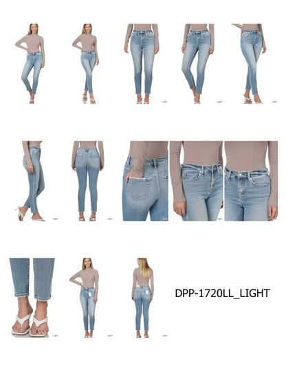 HIGH RISE ANKLE SKINNY DENIM PANTS