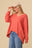 Thermal high low v-neck oversized top