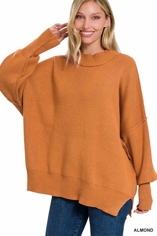 SIDE SLIT OVERSIZED SWEATER