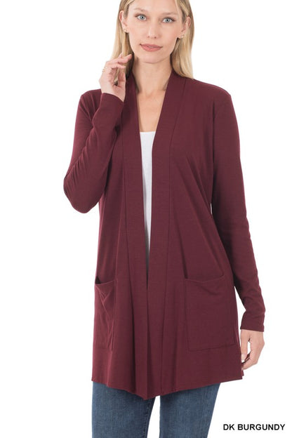 SLOUCHY POCKET OPEN CARDIGAN