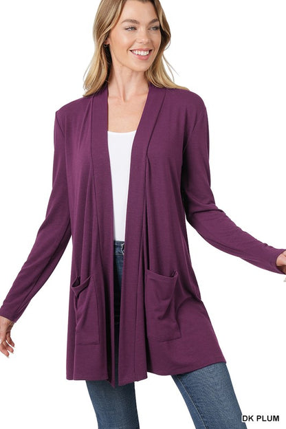 SLOUCHY POCKET OPEN CARDIGAN