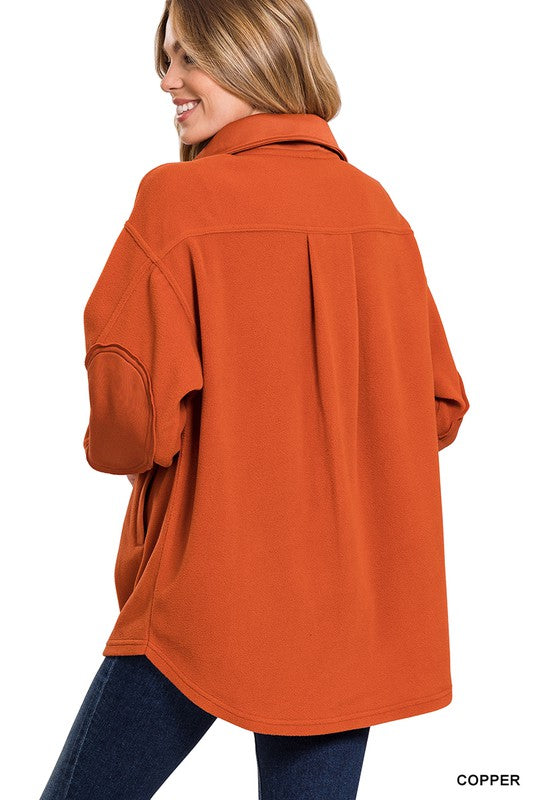 OVERSIZED BASIC FLEECE SHACKET