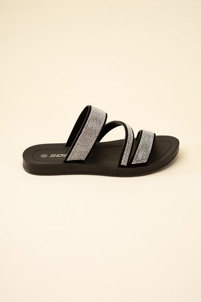 ZEAL-S RHINESTONE STRAP SANDALS