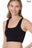 RIBBED SQUARE NECK CROPPED TANK TOP WITH BRA PADS