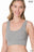 RIBBED SQUARE NECK CROPPED TANK TOP WITH BRA PADS