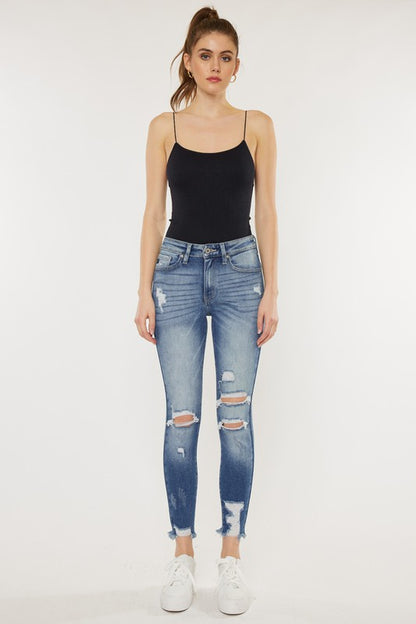 KanCanHigh Rise Fray Hem Ankle Skinny - KC9130M