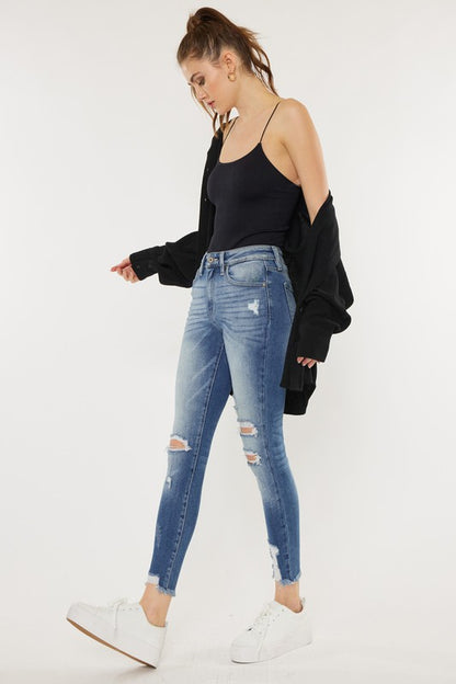 KanCanHigh Rise Fray Hem Ankle Skinny - KC9130M