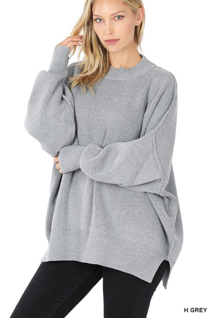 SIDE SLIT OVERSIZED SWEATER