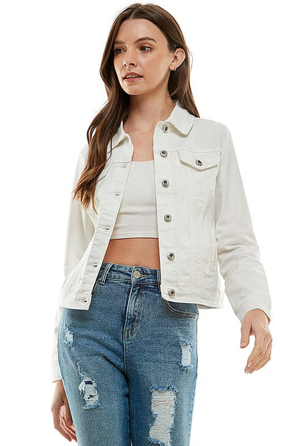 Spandex  Ladies  Casual Denim Jacket