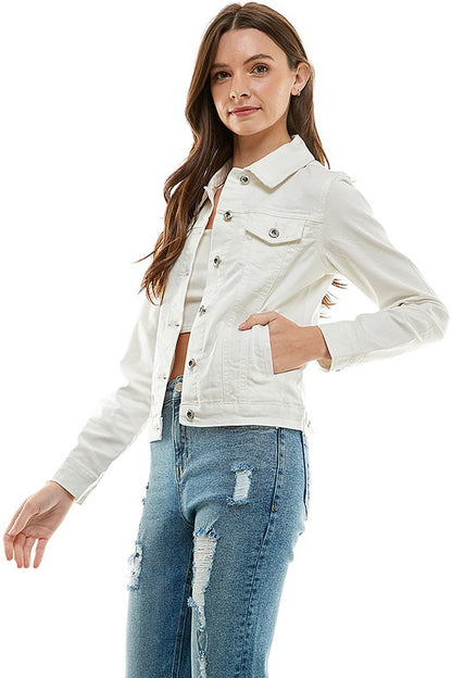 Spandex  Ladies  Casual Denim Jacket