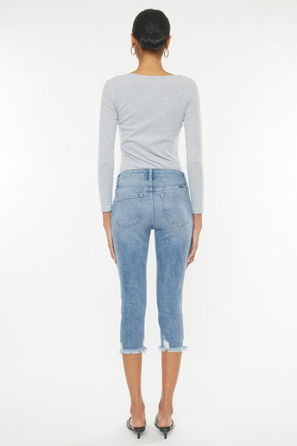 MID RISE CAPRI JEAN PANTS