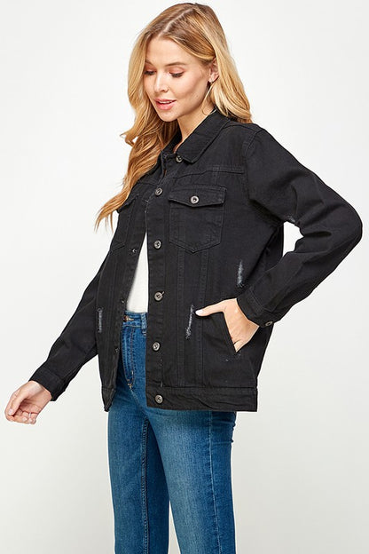 Women's Denim  Jacket with Fleece Hoodies