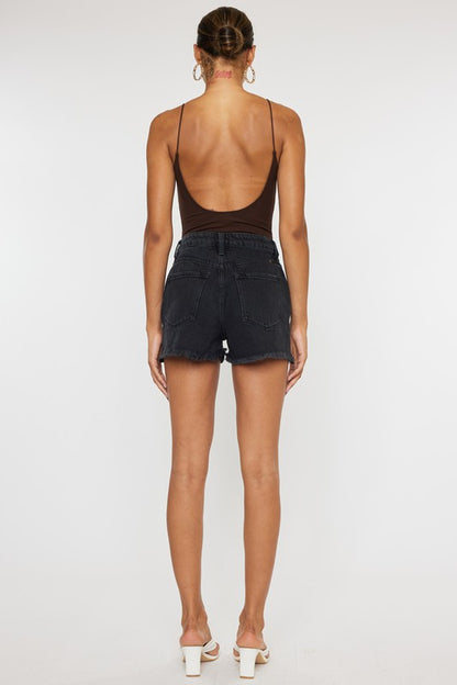 HIGH RISE DENIM SHORTS-KC9145DG